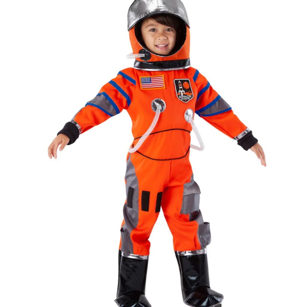 Teetot Astronaut Kids'/Childs' Halloween Jumpsuit/Costume Helmet Org/Blk Multi